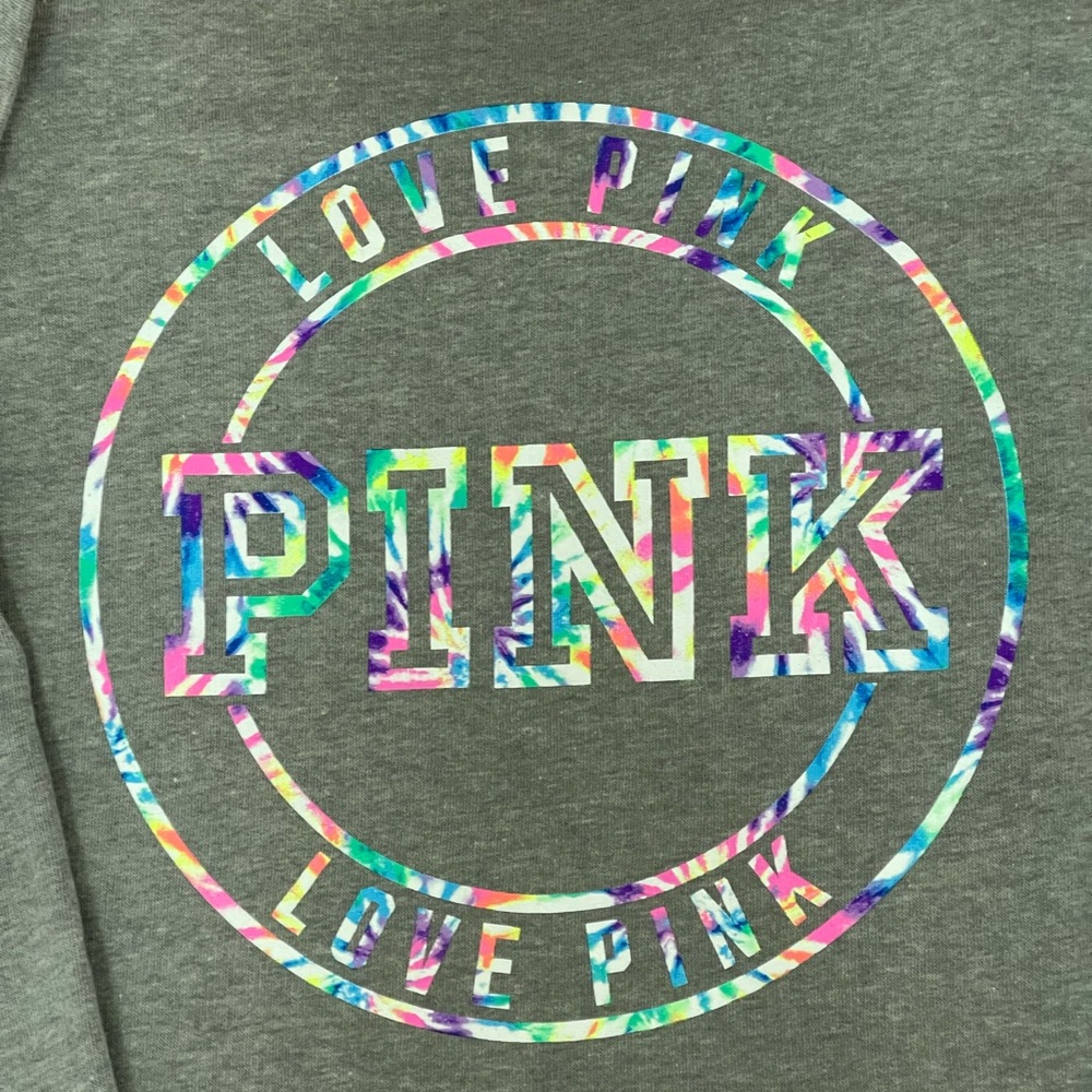 VS PINK XSmall Gray Pullover Hoodie – Rainbow Ombre Logo